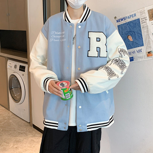 Coat Men's Hong Kong Style Trendy Brand Ins Loose Sports Baseball Uniform Harajuku Style Retro Casual Jacket Top