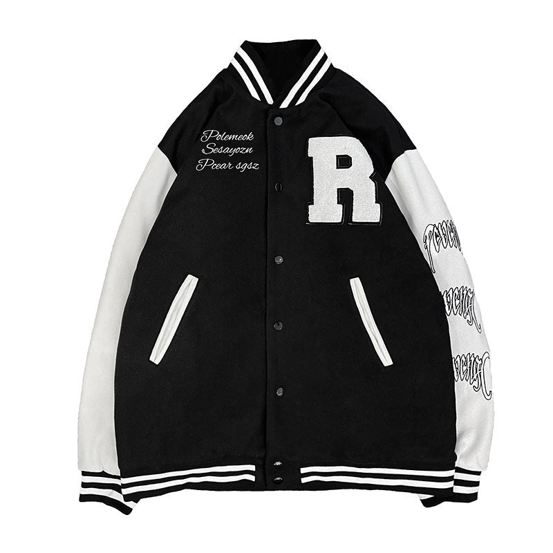 Coat Men's Hong Kong Style Trendy Brand Ins Loose Sports Baseball Uniform Harajuku Style Retro Casual Jacket Top