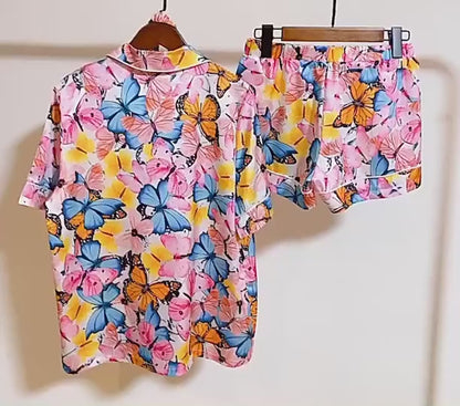 New Summer 3 Piece Pajama Set for Women 2026 Custom Pajama Shorts Set Satin Pajamas